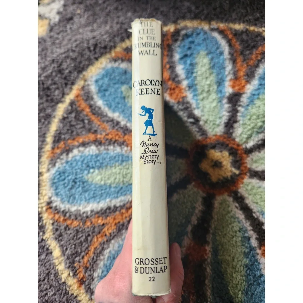1959 Nancy Drew The Clue in the Crumbling Wall HC w/ Dust Jacket Blue‎ Tweed